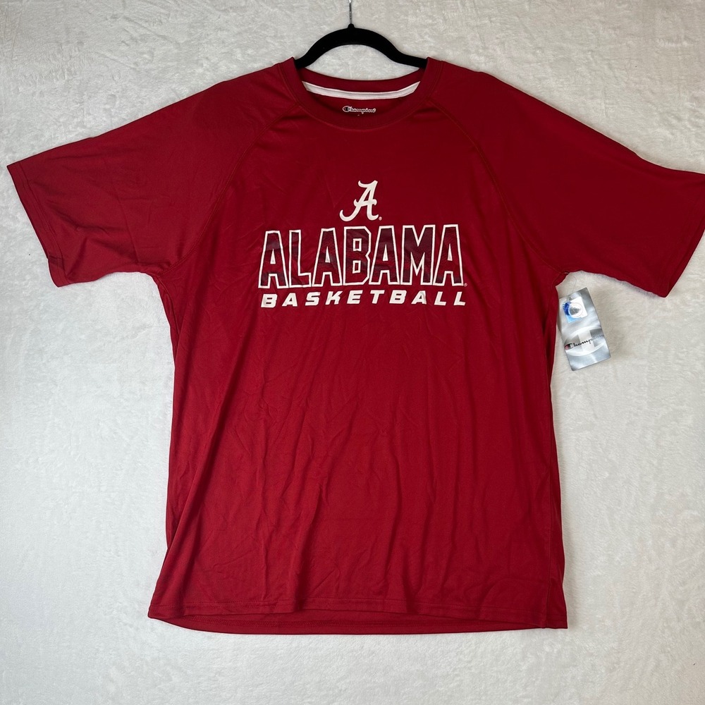 Champion Alabama Crimson Tide Basketball T-Shirt Mens Red Performance Tee NWT
